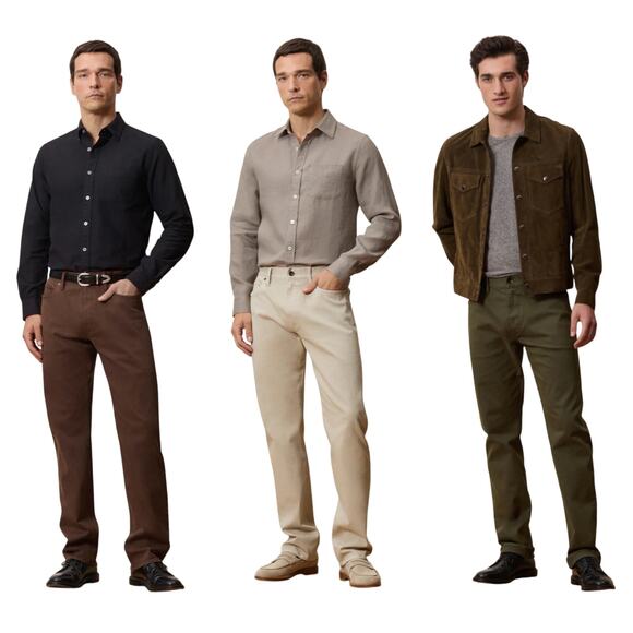 Todd Snyder Set Bundle 3 Pairs Stretch 5 Pocket Chicos Pants Green Brown Ecru 35 - Picture 1 of 11